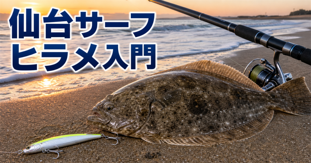 【宮城・仙南サーフ】大型ヒラメ・マゴチ釣りの始め方|初心者の道具・時期・ポイントの見方を完全ガイド